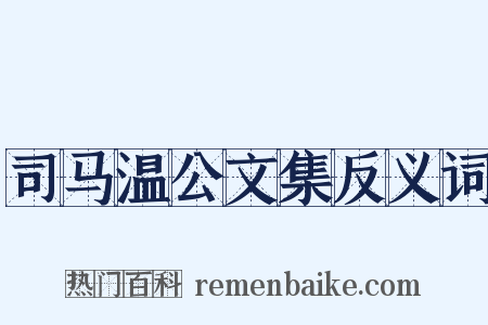 司马温公文集反义词是什么意思的图片